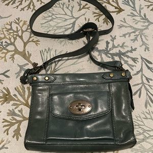 Teal leather Fossil purse